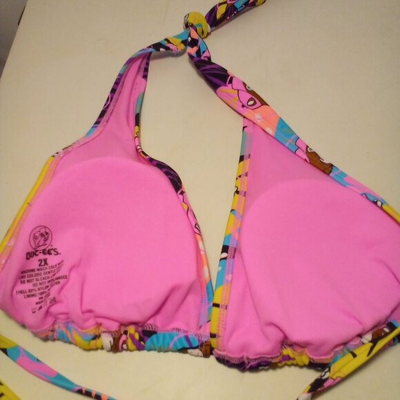 Buc-ee's Bikini Swim Top Women 2X Halter Tropical Colorful - Picture 8 of 11